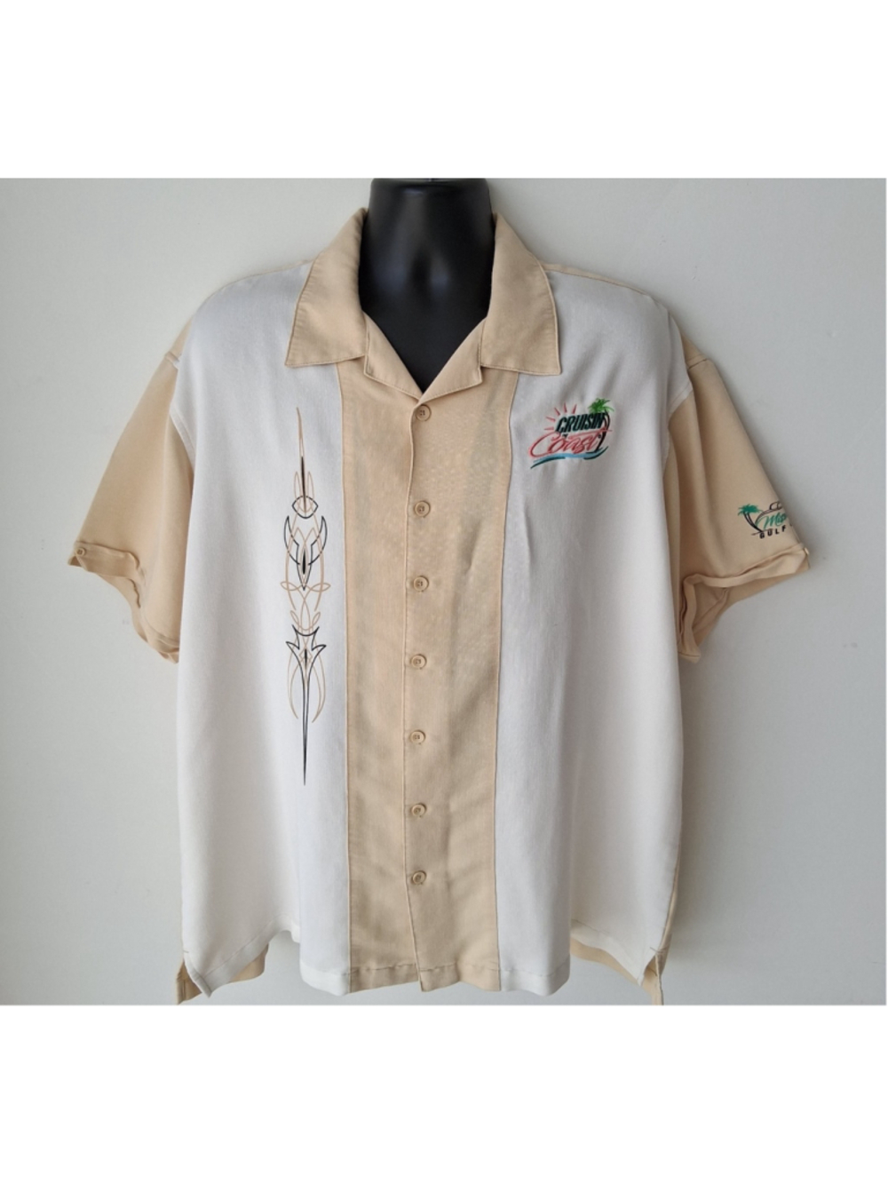Cruisin Gulf Coast Men's 2XL Cuban Bowling Camp Shirt Low Rider Kustom Kulture